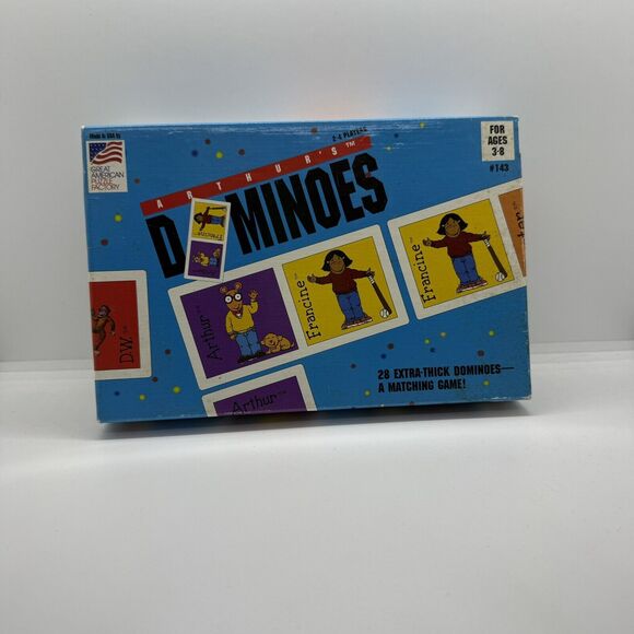1998 Arthur Dominoes Matching Kids Game 28 Large Cardboard Dominoes - Picture 2 of 5